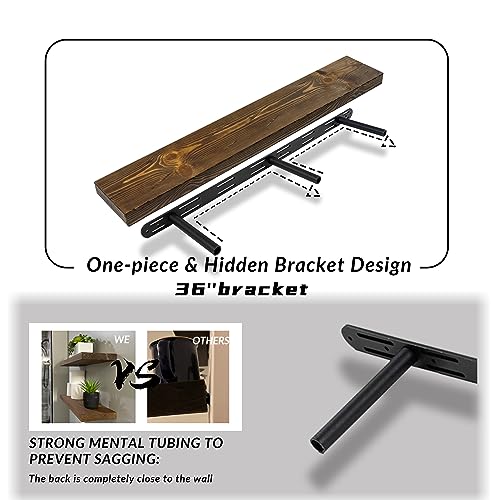Distressed Floating Shelves 36 inch Long Set of 2 (2 Count)