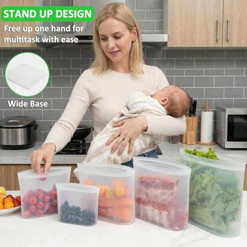 Premium Silicone Reusable Storage Bags (10 Count)