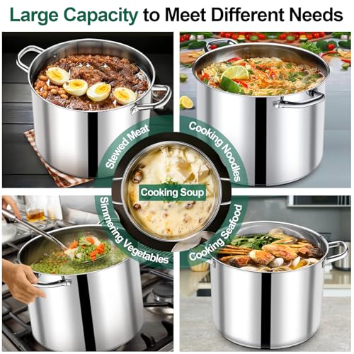 20 QT Stainless Steel Stock Pot with Lid
