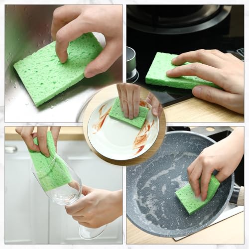 48 Pieces Compressed Wood Pulp Dish Sponges for Kitchen (48 Count)