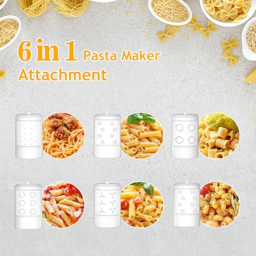 Pasta Maker Attachment for Kitchenaid Stand Mixer with 6 Different Shapes of Pasta Outlet (6 Count)