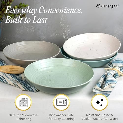 Siterra Artist's Blend Stoneware Pasta Bowls (4 Count)