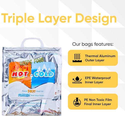 Hot and Cold Insulated Bags for Food Delivery (10 Count)