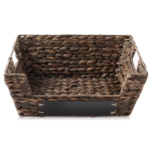 Set of 2 Water Hyacinth Pantry Baskets with Handles (2 Count)