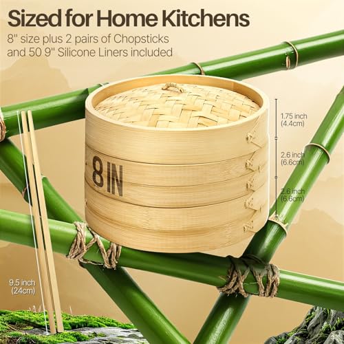 Bamboo Steamer Basket Set