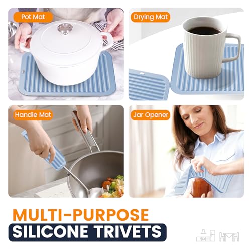 Silicone Trivet Mats 4 Heat Resistant Pot Holders Multipurpose Non