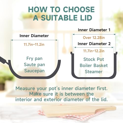12 IN Glass Lid with Stainless Steel Handle for Frying Pan