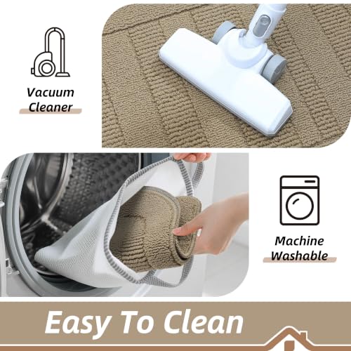 Kitchen Rugs Set of 2 Non Slip Washable 24"x36"+24"x60" (16 Sq Ft)