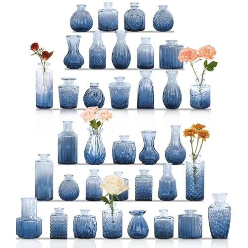 Set of 36 Glass Bud Vases Small Flower Vases for Centerpieces (36 Count)