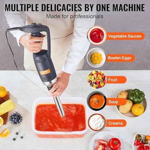 Commercial Immersion Blender Constant Speed Heavy Duty Immersion Blender 350W Commercial Hand Mixer 304 Stainless Steel Hand Blender Commercial with 19.7" Removable Shaft for Kitchen Mixing