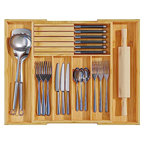 Silverware Organizer with Removable Knife Block