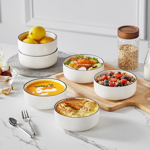 24 OZ Ceramic Bowls Set of 6 (6 Count)
