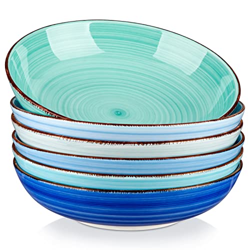 Bonita 38 oz Ceramic Pasta Bowls Set of 6 (6 Count)