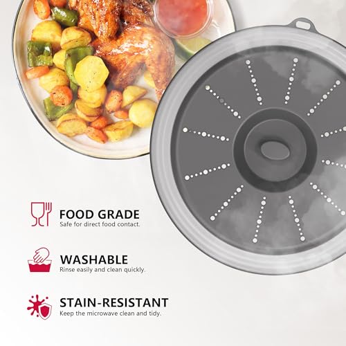Microwave Splatter Cover Vented for Food with Hook Hole