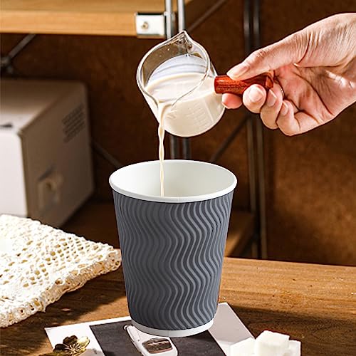 120 Pack 12 oz Coffee Cups Disposable Insulated Paper Cup Gray (120 Count)
