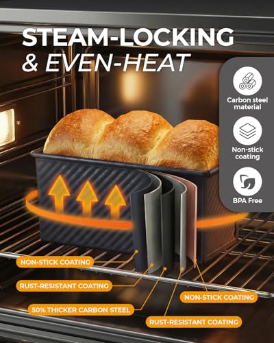 3 Piece Pullman Loaf Pan with Lid (3 Count)
