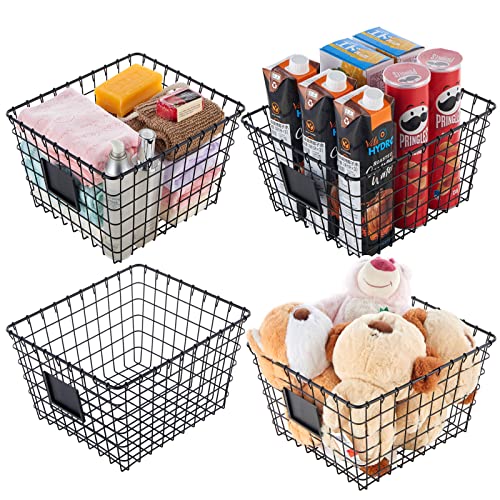 4 Pack【Large】 Wire Handmade Storage Basket for Organizing Household Goods