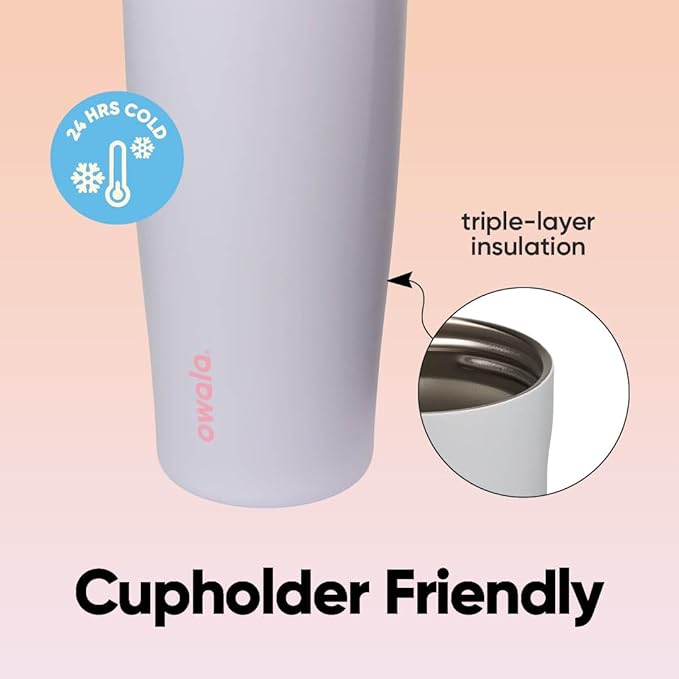 Owala FreeSip Sway Insulated Stainless Steel Water Bottle with Two-Way Spout, Built-In Straw and Bucket Handle, Made for Travel, School, and Sports, 40oz, BPA Free, Leak Proof, Beach House