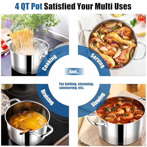 4 Quarts Stock Pot with Lid
