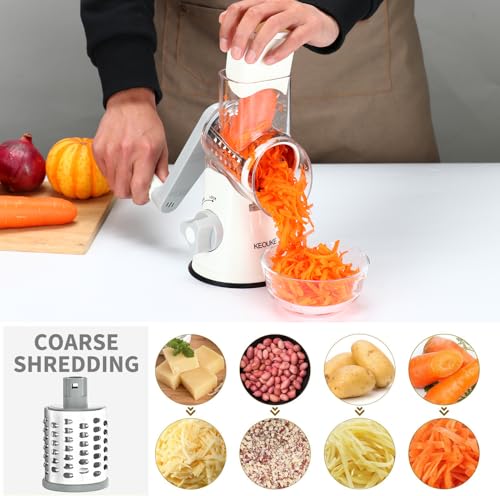 Cambom Rotary Cheese Grater Hand Crank Cheese Shredder