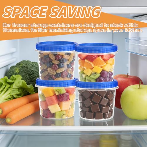 6 Pack Freezer Containers with Screw On Lids 24 Oz (6 Count)