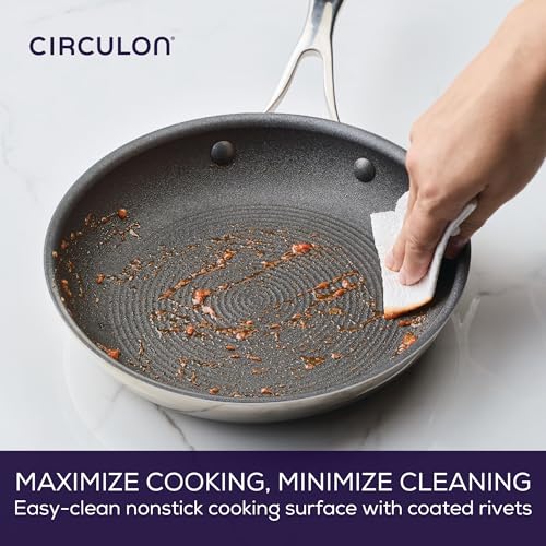 C1 Series Clad Stainless Steel with ScratchDefense Technology Cookware Nonstick Induction Frying Pan