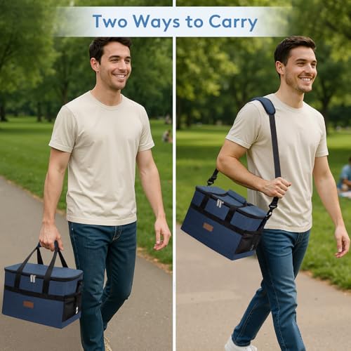 Cooler Bag 30 Cans Collapsible and Insulated Large Lunch Bag Leakproof Soft Cooler Portable for Camping