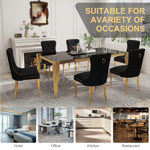 78'' Modern Glass Dining Table for 6