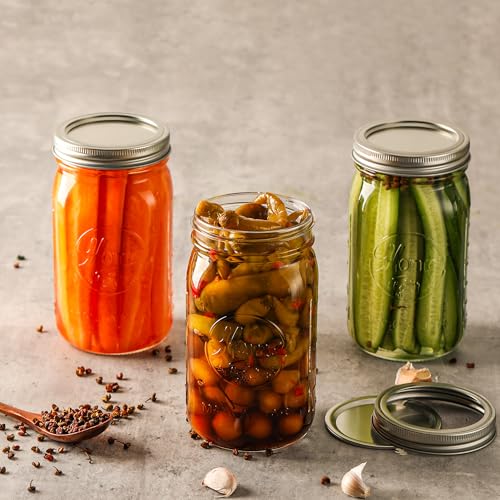12 Pack Wide Mouth Mason Jars 32 oz (12 Count)