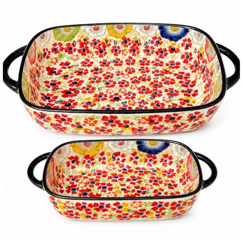 2 Piece Polish Pottery Style Ceramic Baking Dish Set (2 Count)