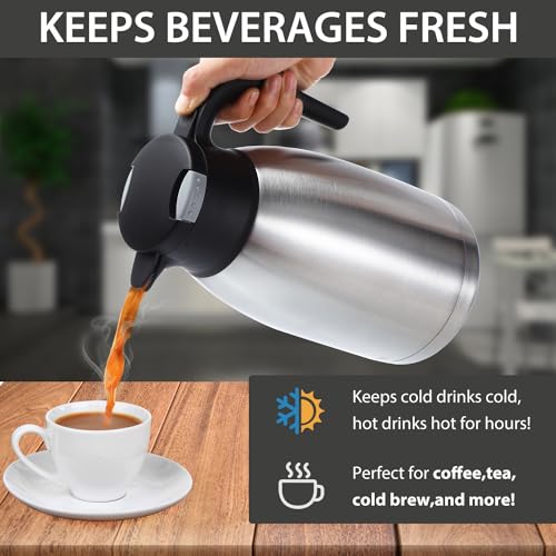 2L Thermal Coffee Carafe with Cleaning Brush