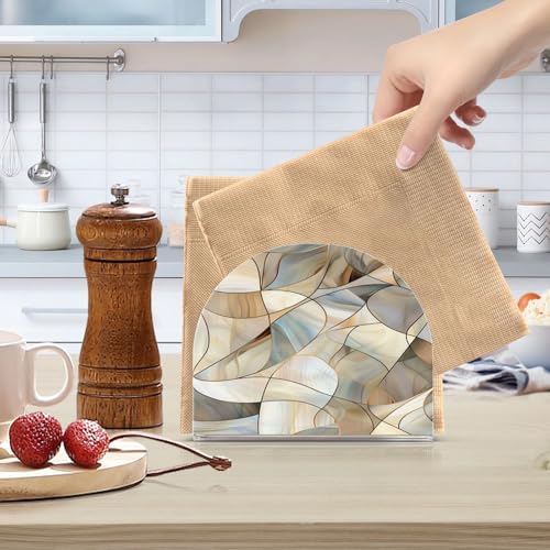Abstract Stained Glass Pattern Napkin Holder for Table Paper Napkins Holder Acrylic Tissue Dispenser Kitchen Dining Room Bathroom Party Car Decor