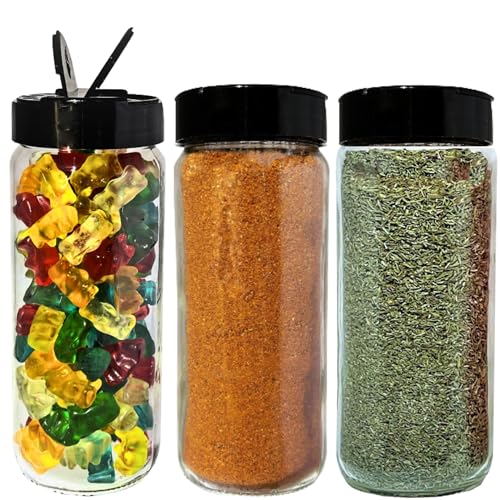 16oz Glass Spice Shakers with Lids (2 Count)