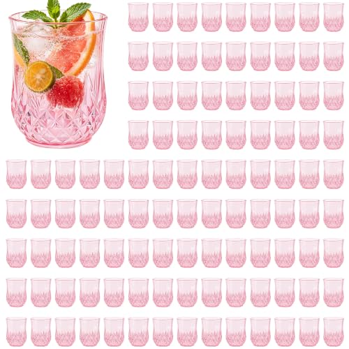 100 Pack Plastic Stemless Wine Glasses (100 Count)