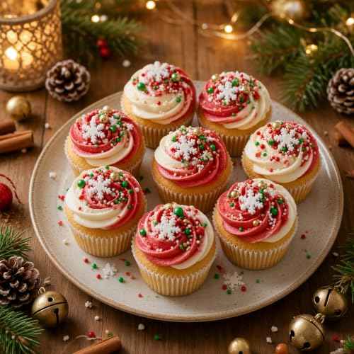 Christmas Mixed Sprinkles Edible Pearls Cake Decorations Cupcake Toppers Cookie Decorating Perfect for Wedding Party Valentine Halloween Christmas Supplies 4.58OZ (4.58 Ounce)