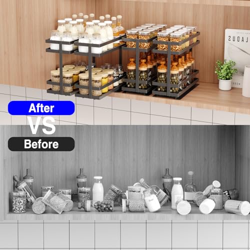 2 Pack Pull Out Spice Rack Organizer for Cabinet (2 pound(s))
