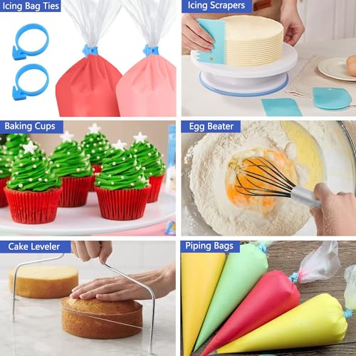 240PCS Cake Decorating Supplies Kits Cake Turntable (240 Count)
