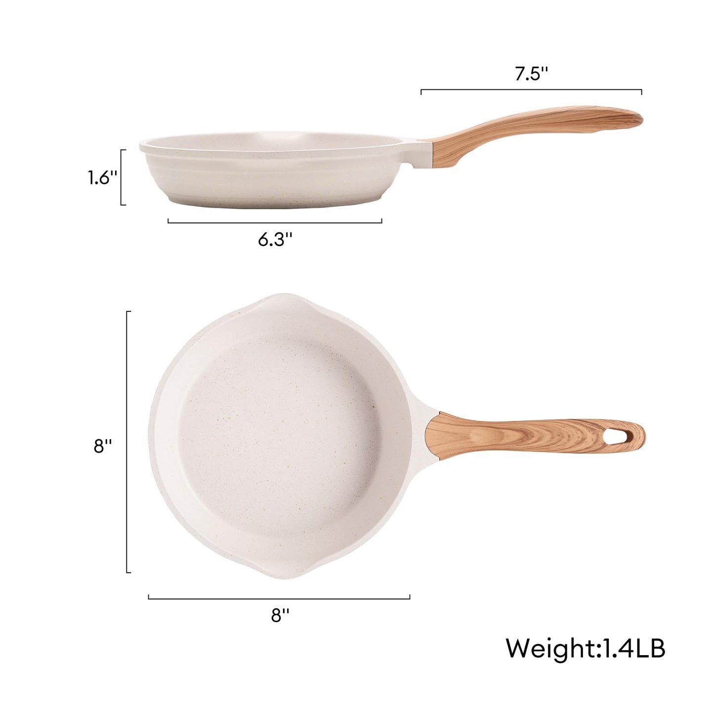 8 Inch Nonstick Frying Pan Easy Clean Small Egg Pan Skillet