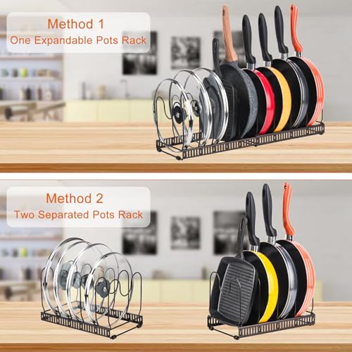 Pots and Pans Organizer Rack for Cabinet and Countertop