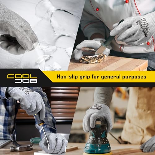 120 Pairs A2 PU Cut Resistant Safety Work Gloves with Grip (120 Count)