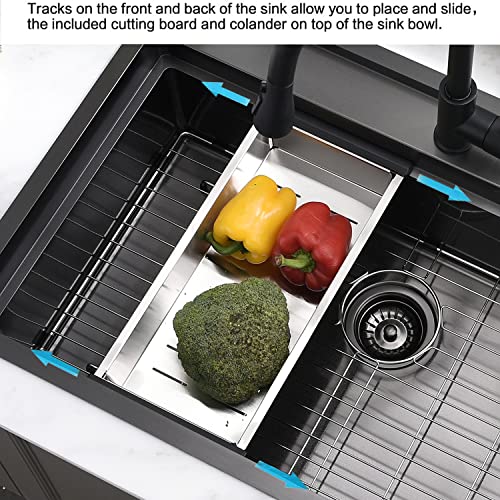 33 Inch Black Drop In Kitchen Sink