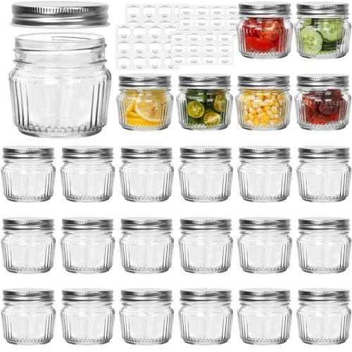 Small Glass Mason Jars with Lids (24 Count)