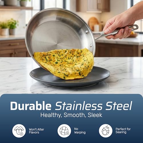 10 Pcs Tri Ply Stainless Steel Cookware Set (10 Count)