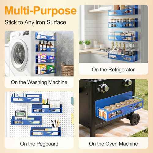 Magnetic Spice Rack for Refrigerator (4 Count)