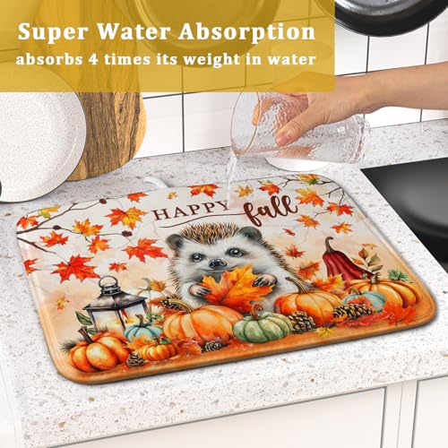 Happy Fall Dish Drying Mat