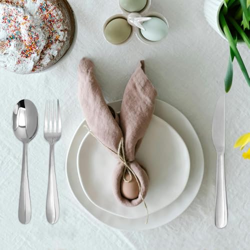 Stainless Steel 18PCS Dinner Set combo with 6 Dinner Knives (18 Count)
