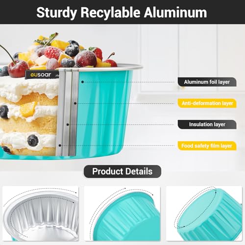 Aluminum Baking Cups with Lids (60 Count)