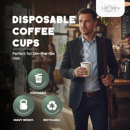 Paper Cups 8 oz 1000 Pack for Coffee & Tea Made in USA (1000 Count)