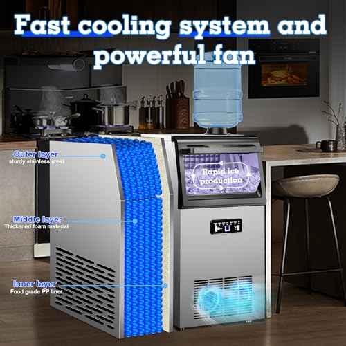 Stainless Steel Commercial Ice Maker 120LB