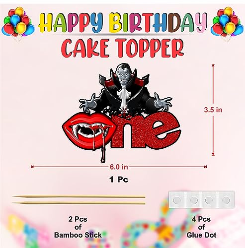 Vampre One Cake Topper with Spooky Fantasy Gothic Theme Design